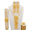 African Indian Women Fashion Jewelry Sets With Gold Color Pendant Necklace Earrings Suitable For Wedding Bracelets Rings