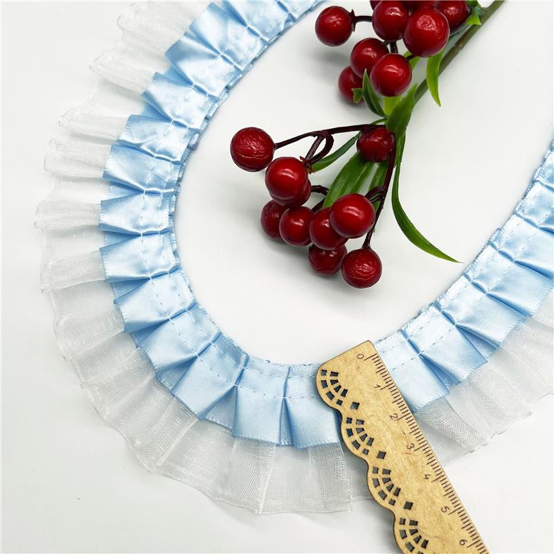 Elegant and Exquisite 4CM Double Folds Transparent Chiffon Lace Clothing Clothing Hem Diy Accessories Multi-color Lace Webbing Crafts Making Ribbons