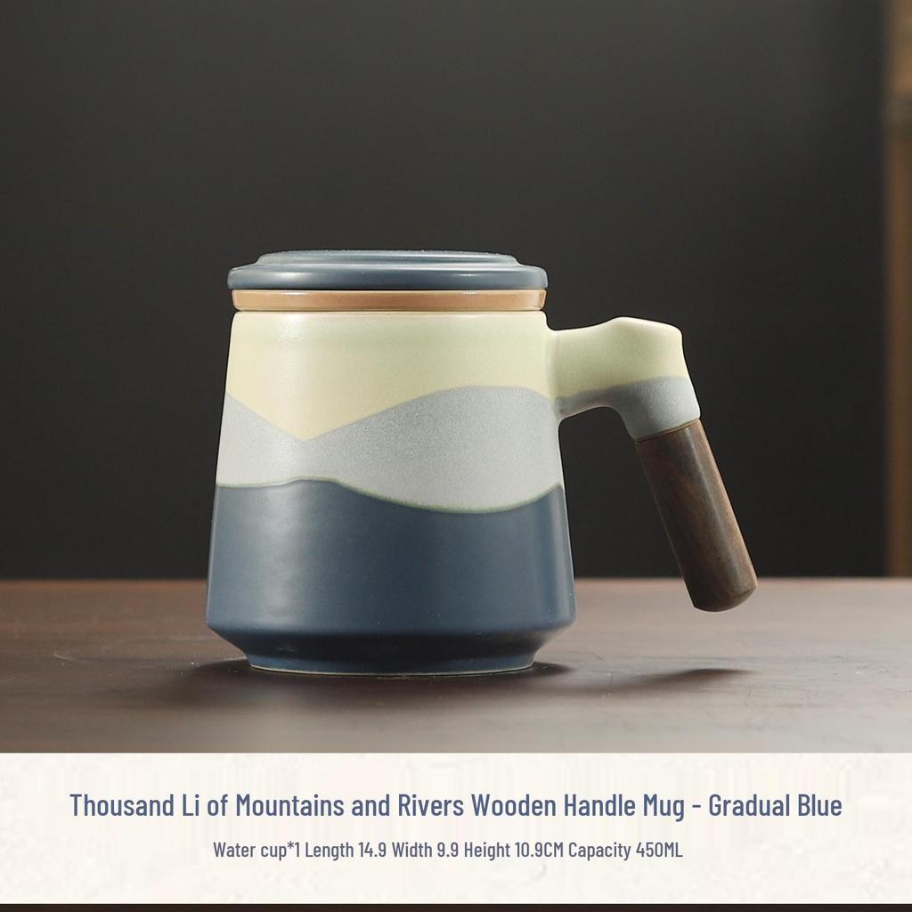 High-Value Ceramic Mug with Tea and Water Separation, Lid, and Filter - Perfect Souvenir or Gift for Annual Meetings