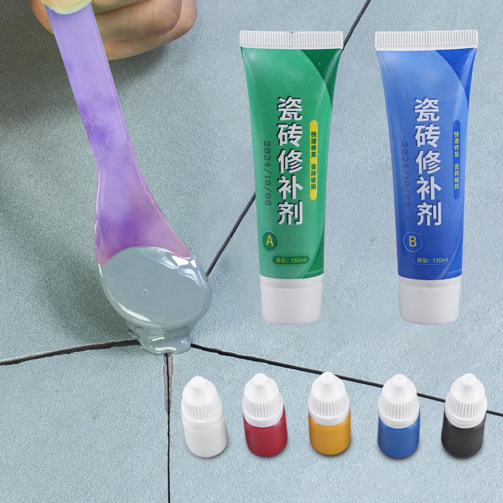 Zestaw do naprawy płytek Ceramiczne Płytki Podłogowe Toaleta Umywalka Klej Naprawczy Ceramiczna Pasta Naprawcza do Pęknięć Dziur Odprysków Rys Zarysowań Wgnieceń