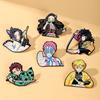 6Pcs/Lot Animation Demon Slayer Costume Play Brooches Lapel Badges Kamado Tanjiro Nezuko Character Bagpack Accessories Animation Design Theme