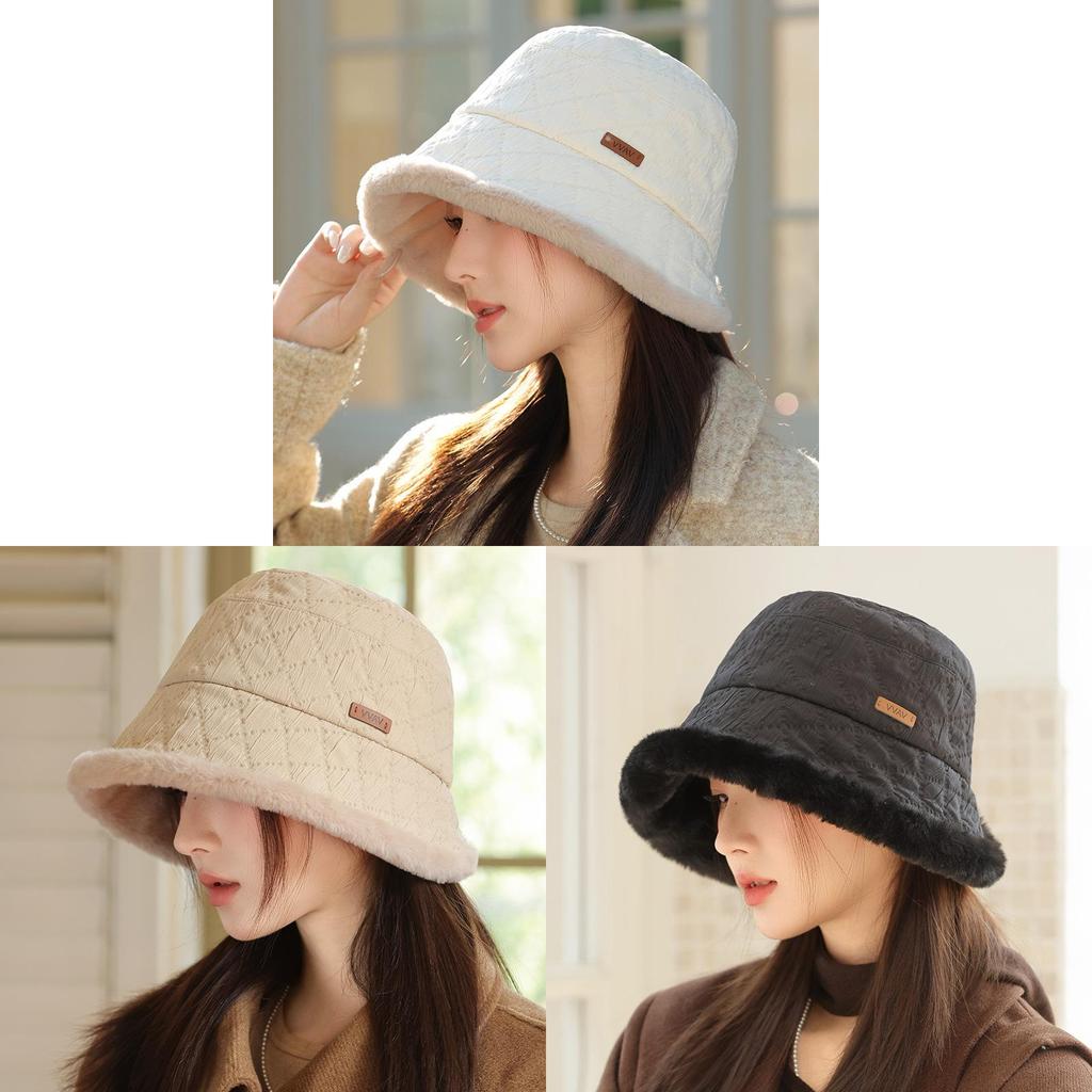 Fisherman Hat For Women Thick Plush Waterproof Winter Casual Sun Hat