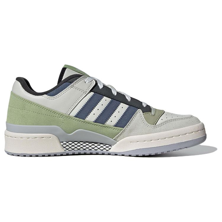 Adidas Originals Forum Round Toe Lace-Up Shock Absorbing Durable Low-Top Sneakers Unisex Sneakers White Green Gray ID6263