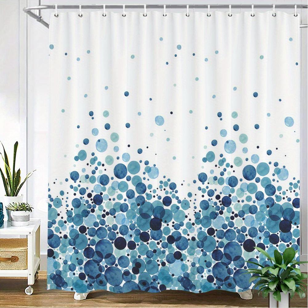 

Blue & Teal Spheres Shower Curtain – Gradient Watercolor Dots, Abstract Oceanic Pattern, 12 Hooks, 70.87×70.87 Inch W60H190(CM)-1 Pcs