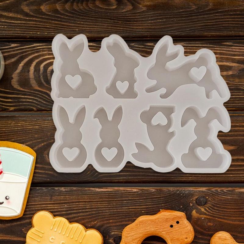 Bunny Candle Molds Non-stick Rabbit Mold 7 Cavities Silicone Home Parties Decorations Resin Mould Soap Making Supplies For