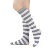 Women Striped Knee-high Socks Colorful Stretchy Knee-length Socks Ribbed Leg Warmers for Costume Party Street Daily Wear