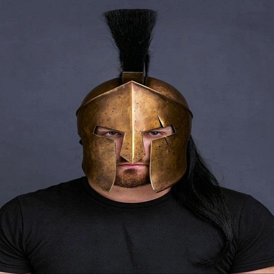 Spartan Helmet King Leonidas 300 Movie Ancient Greek Warrior Helmet Handmade Steel Armor for Cosplay, Display Collectors