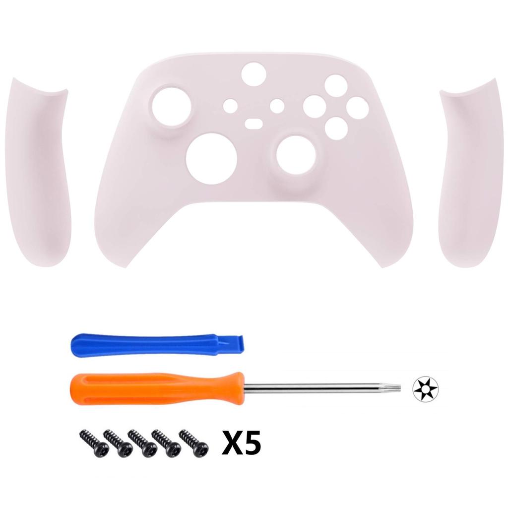 eXtremeRate Side Rail Grip Shell for Xbox Series X S Clear Black Replacement Front Housing Cover Handle Faceplate for Xbox Core Wireless Controller