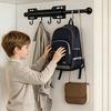 Valet-Stange Verstellbar Ausziehbar Karbonstahl Verlängerung Mit 4 Haken Wandmontage Valet-Stange Für Zuhause Schlafsaal Zimmer Küche Auslage