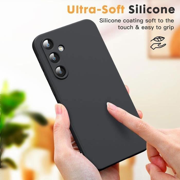 Silikonskal - för Samsung Galaxy A55 5G - Ultratunt - Repskydd - Svart -2 Härdat glas