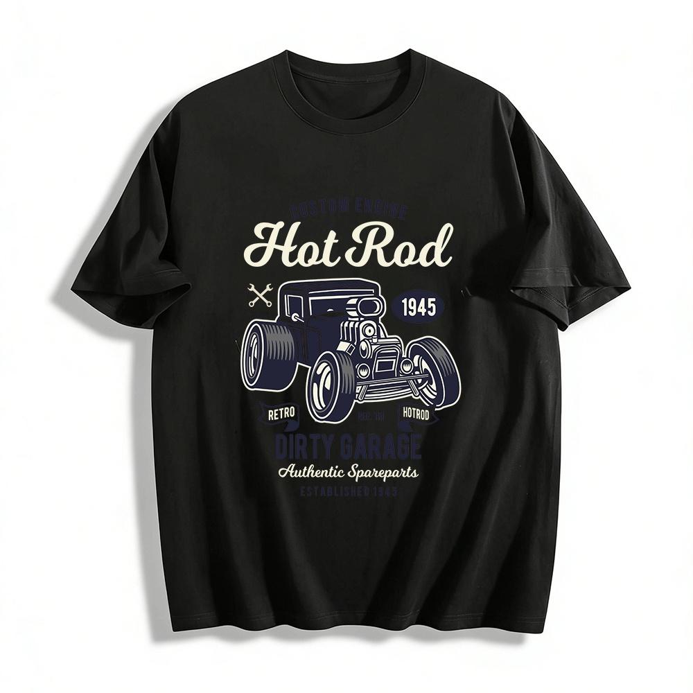 Vintage Hot Rod Dirty Garage Custom Engine Graphic Tee Pure cotton T-shirt XXS
