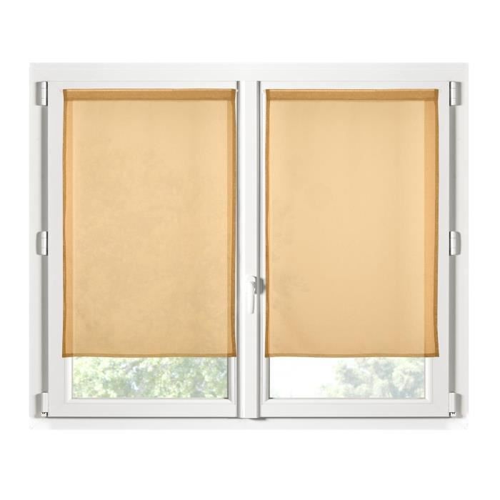 Pair of Voile Kitchen Curtains 70 X 200 Cm Mustard