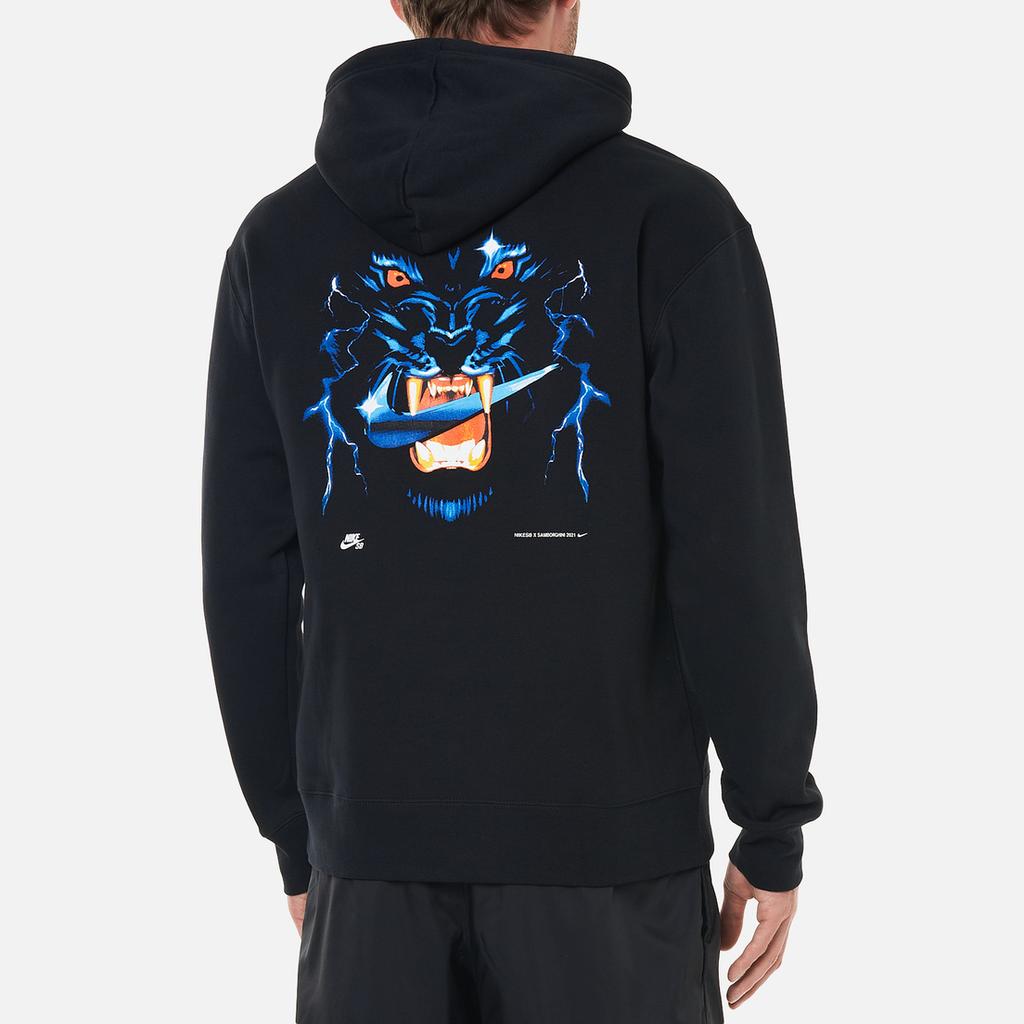 Nike x Samborghini Collaborative Letter Print Hooded Sweatshirt Men Hoodie Black CW7149-010