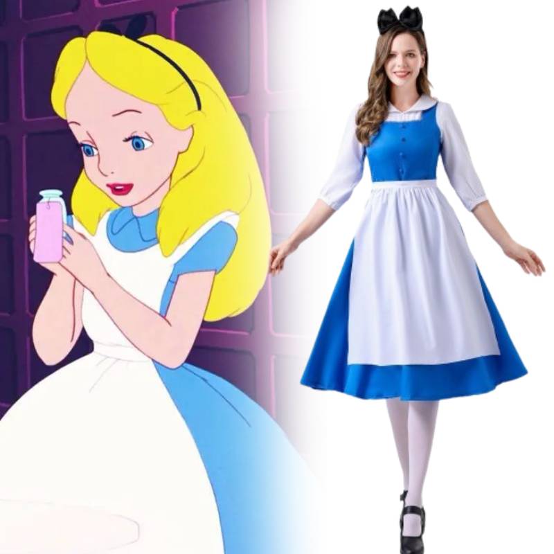 Alice In Wonderland Alice Cosplay Costume Women Cartoon Halloween Gifts Party