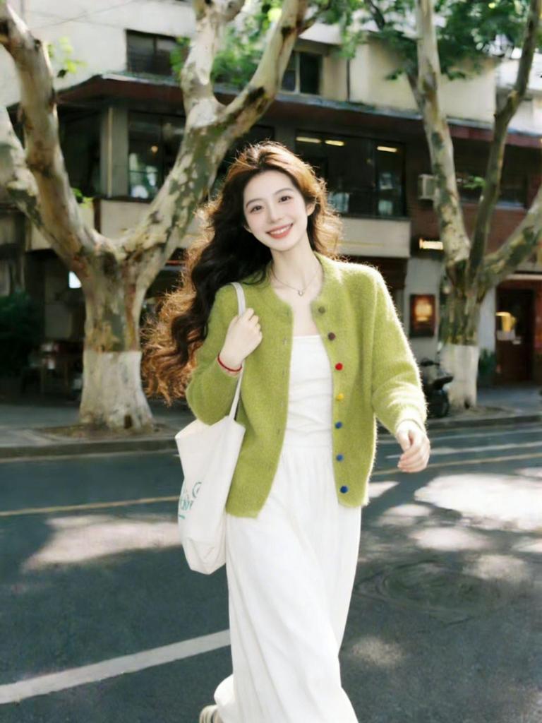 Damen 2026 Koreanischer Stil Strick-Cardigan-Kleid-Set – Frühjahrs-Zweiteiler Mode