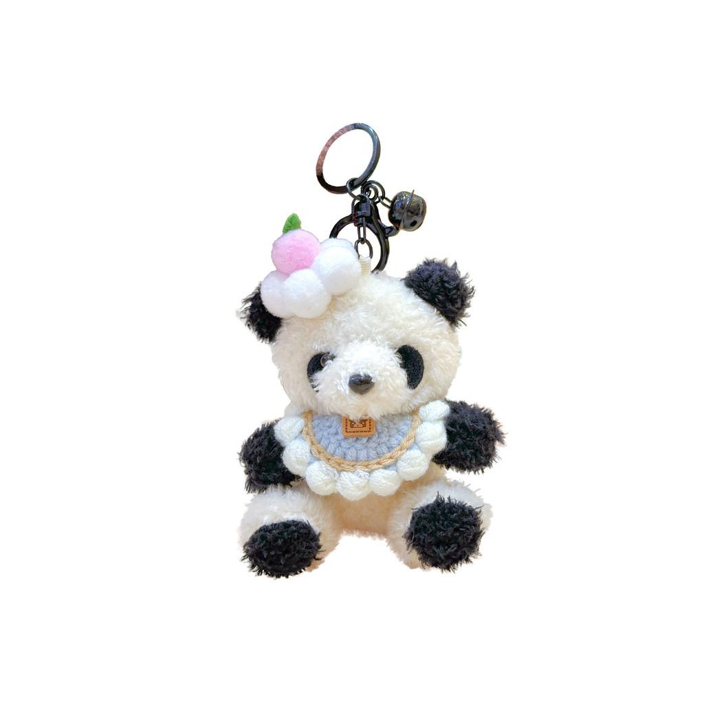 Plush Panda Keychain With Scarf And Flower Decoration For Kids And Collectors