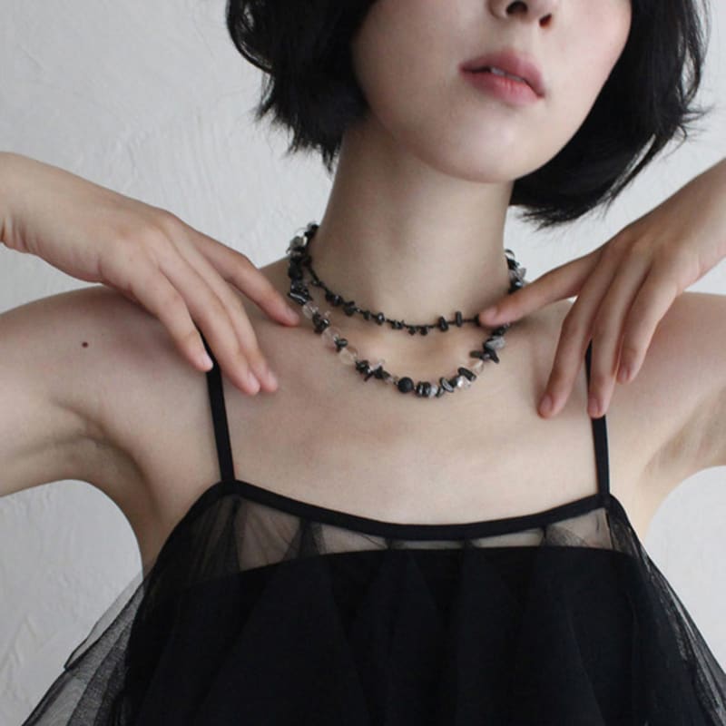 Rubati Necklace_THANATOS Layered Black Hematite