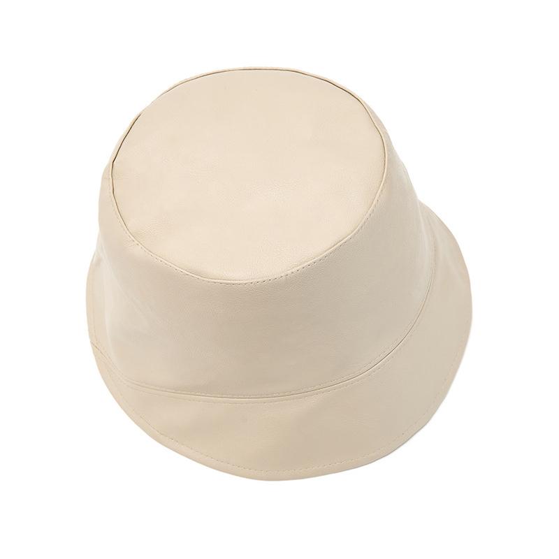 Unisex kapelusz typu bucket ze skóry PU - Stylowy, jednokolorowy kapelusz rybacki do noszenia na co dzień/w mieście (4 opcje kolorów)