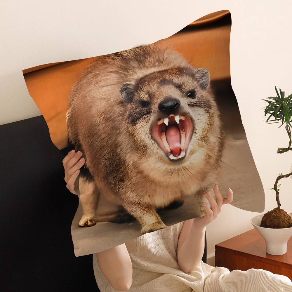 Rock Hyrax Animal Cushion Cover Pillow Cover Decor Pillowcase Printed Cushion Case for Couch