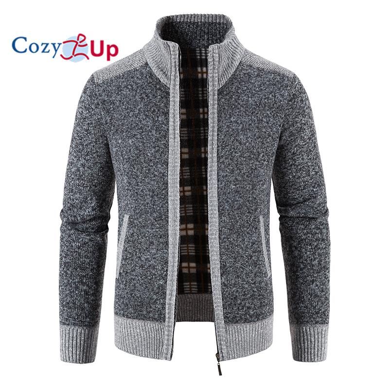 Útulný svetr s límečkem na podzim a zimu zahuštěný sametovým svetrem