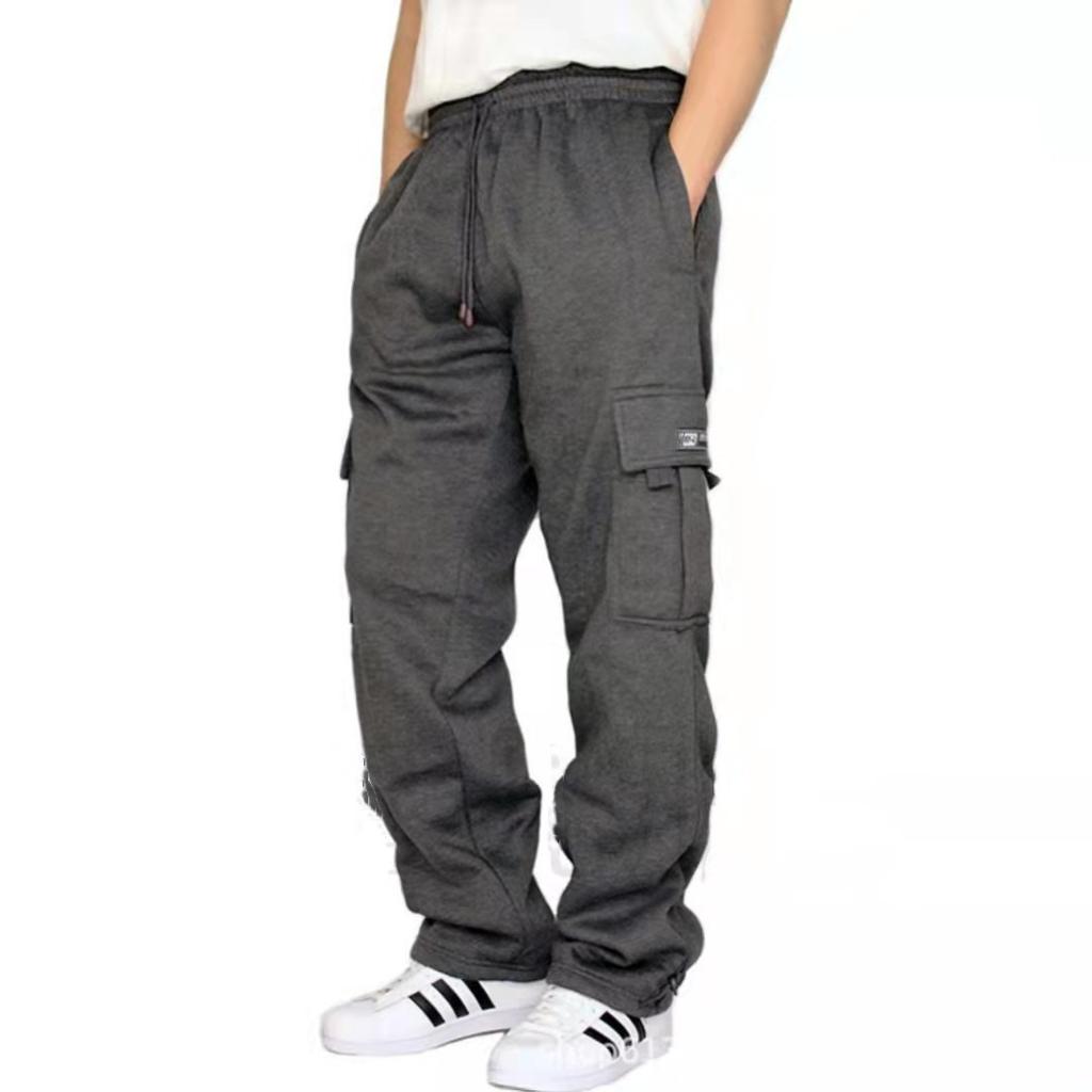 Sports And Leisure trousers linen tied feet multi-pocket tether men's loose tooling trousers