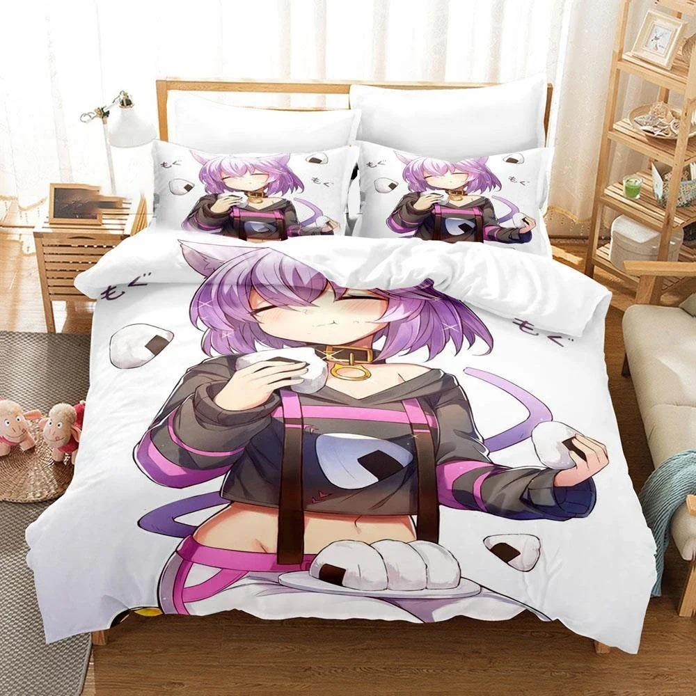 Anime Nekomata Okayu Bedding Set Duvet Cover Bedroom Comforter Covers Single Twin King Size Quilt Cover Home Textile
