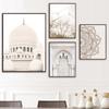 Islamic Poster Hay Dandelion Wall Art Canvas Painting Beige Flower Painting Moroccan Door Print Picture Living Room Decoration