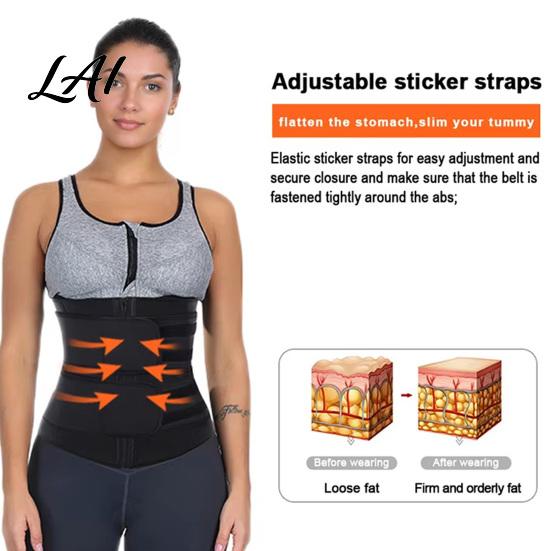 Women Body Shaper Waist Trimmer Belt with Zipper Trainer Sweat Band Stomach Postpartum Belly Wrap Enhancing Lower Fat Sauna Slimming Abdominal