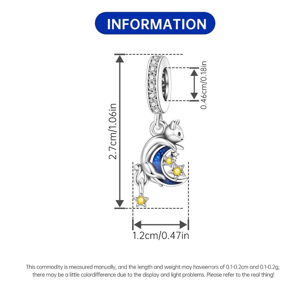 New Star Moon Cat Pendant Personalized Niche Design Accessories Bracelet Necklace Pendant