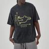 Round Neck T-shirt Casual Couple Top High-Quality Imitation Denim Fabric Humor Cartoon Print Summer