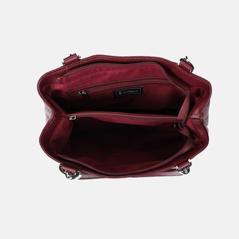 Enrica - bordowa torebka skórzana