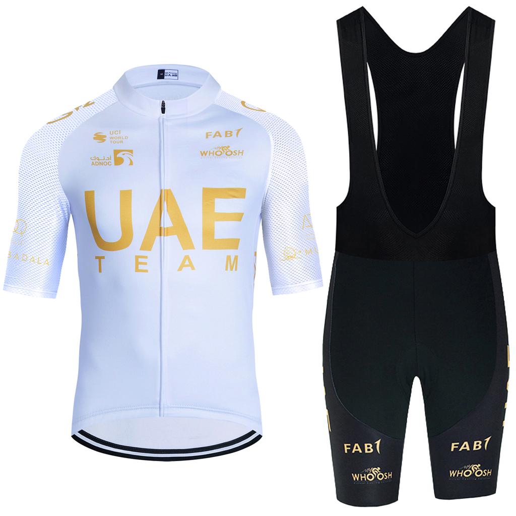 2026 Nuova MAGLIA BIANCA da Ciclismo UAE Team Maglia da Bici Pantaloncini 10 Colori Uomo Donna Asciugatura Rapida Ropa Ciclismo Pro Maglietta da Bici Abbigliamento