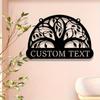 Custom Metal Family Name Sign Tree of Life Design Rust Proof Outdoor Wall Decor