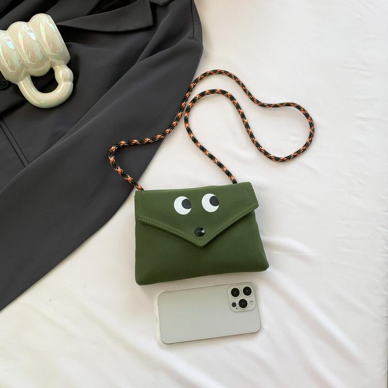 Cartoon Small Bag 2025 New Mori Soft Girl Cute Big Eyes Funny Shoulder Crossbody Canvas Small Square Bag Tide
