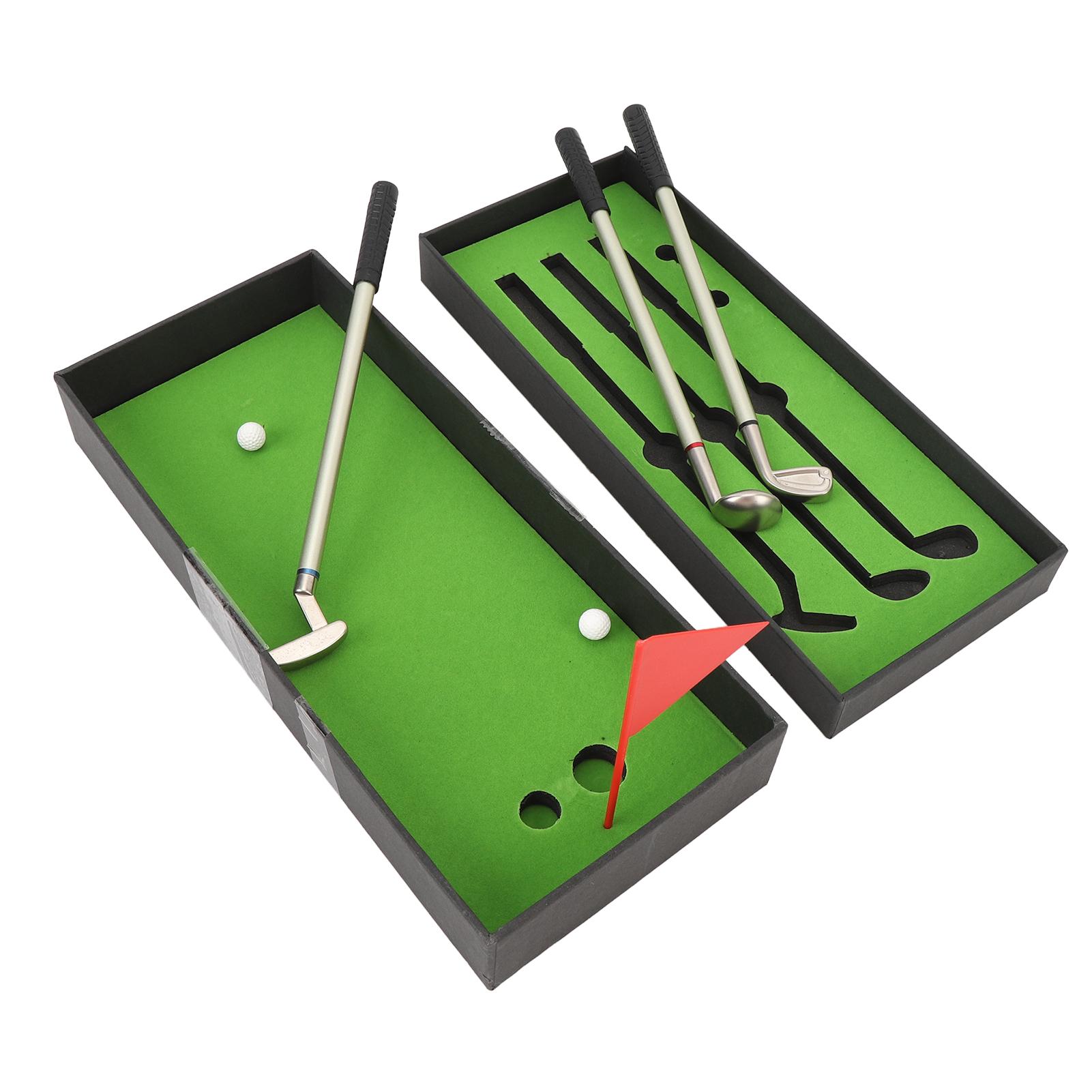 

Golfers Pen Set Ergonomic Grip Simulated Mini Desktop Golfers Ball Pen with Putting Green