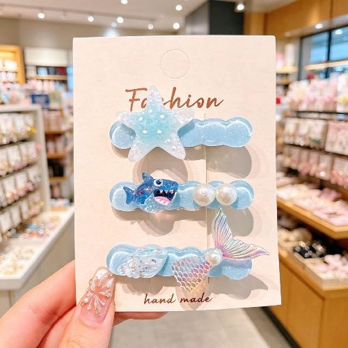 Summer Ocean Series Set Cute Children's Hairpin Pearl Hair Accessories Shell Starfish Hairpin Duckbill Clip