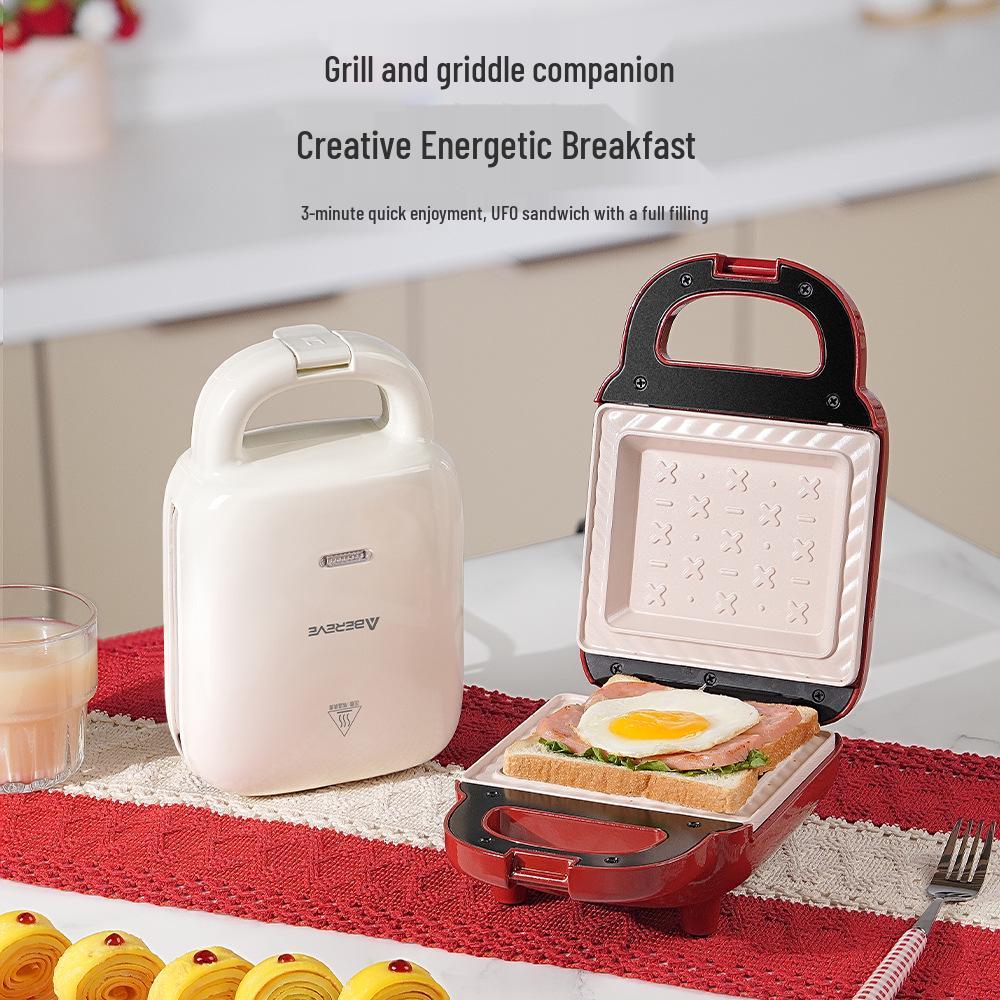 Multifunctional Breakfast Sandwich and Waffle Maker – Automatic Toaster and Panini Grill