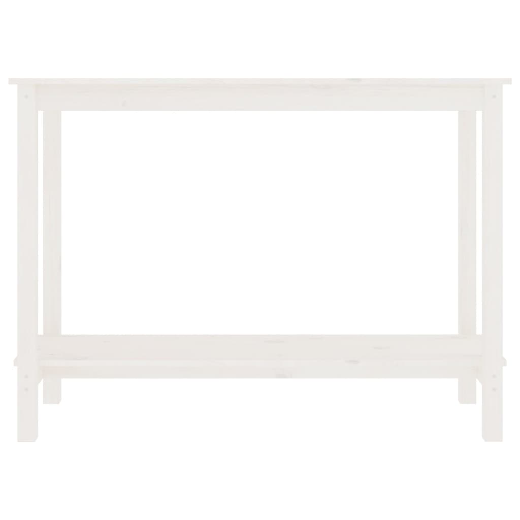 Console Table White 110x40x80 cm Solid Pine Wood