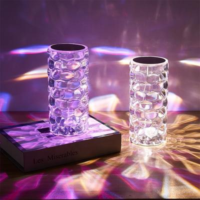 Water Drop Crystal Lamp 16 Color RGB Night Light Magic LED Crystal Cristal Lampe Usb Charging TOUCH Rose Dia Mond Table