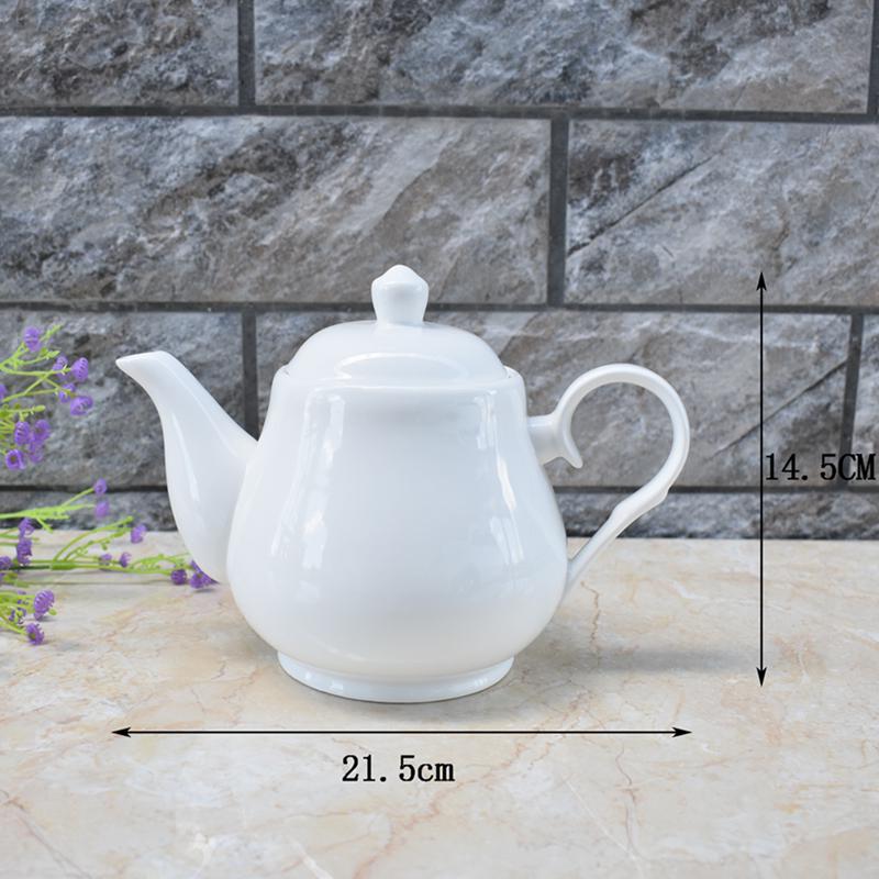 Ceramic Teapot with Built-in Filter, Available In Large & Small Sizes, Heat-Resistant, Pure White for Restaurants & Hotels.