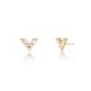 Lunne 14K V Dense Q Stud Earrings (14K Gold) #Cap06