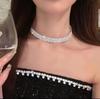 Bling Luxury 2024 Diamond Clavicle Necklace - High-End Layered Choker for Influencers