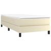 3144245 vidaXL Lit à sommier tapissier avec matelas Crème 100x200cm Similicuir