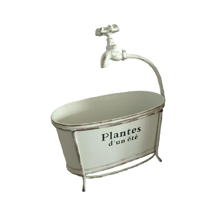 Green Ovals Planter With Decorative Spout High Leg Flower Stand Outdoor Planter For Garden Balcony