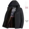 Men's Winter Cotton Jacket with Detachable Hood, Cold-proof and Warm Outerwear for Middle-aged and Elderly, Plus Velvet Lining.