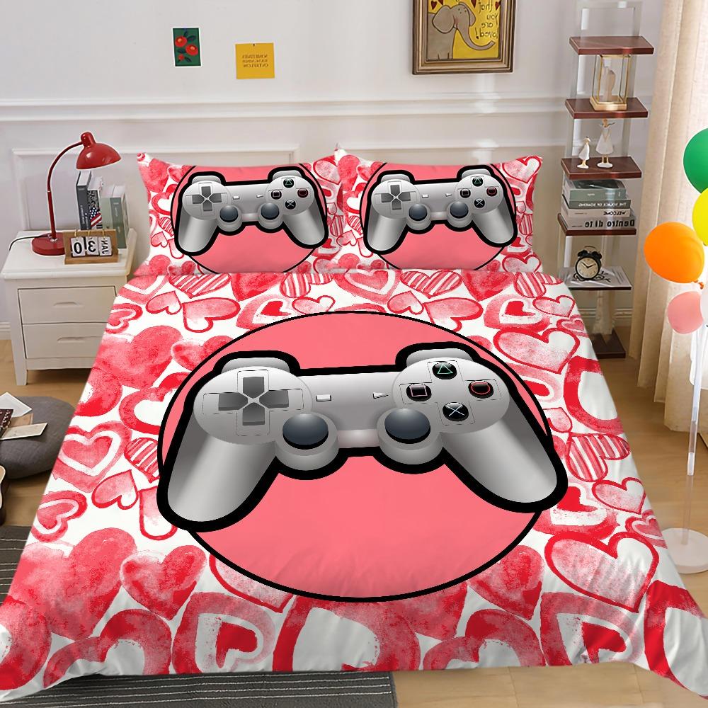 3D Game Controller Pattern Bedding Set Game Console Printed Down Duvet Cover with Pillowcase Teen Single Double Bed Full-size Home Decoration