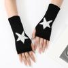 Fingerless Star Knitted Gloves With Thumb Hole For Women, Wrist Warmers For Winter Typing, Soft & Stylish Mittens