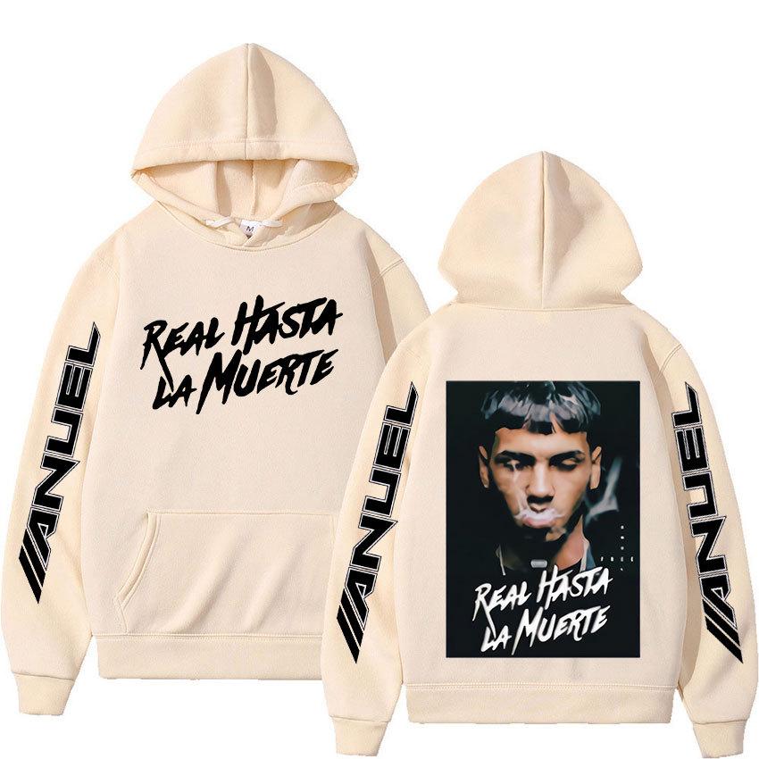 Rapper Anuel Pullover Real Hasta La Muerte Print Autumn Fleece Hoodie Regular Long Sleeve Clothes Fashion Streetwear Sportwear
