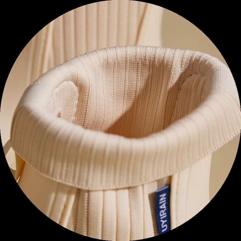 Mittelhohe Regenstiefel mit elastischem Schaft für Damen, Chelsea-Stil, wasserdicht, rutschfest und abriebfest, für den Außenbereich, modische Camping-Regenstiefel