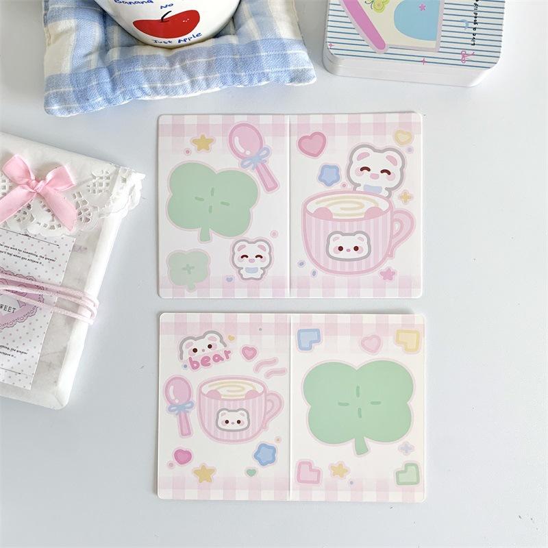 10 Pcs Kawaii Cartoon Folding Page for Girl  3-inch Photo Card Packing Protective Decor Board Card Packaging
